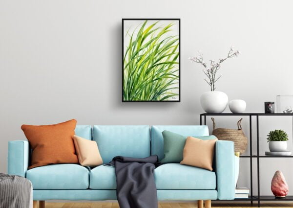 watercolour botanical print flowers carex oshimensis everillo living room