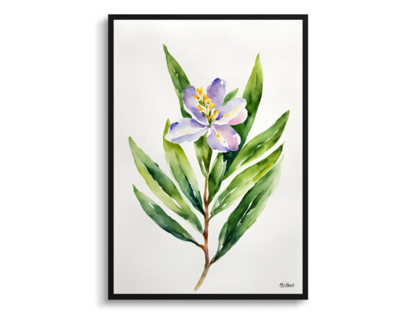 watercolour botanical print flowers laurel minimalist front view