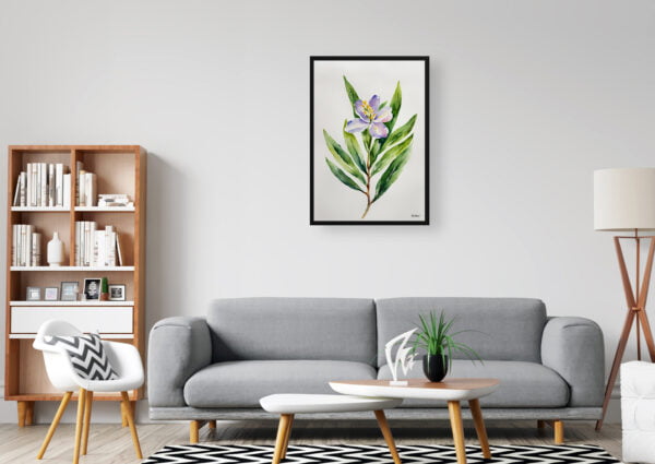 watercolour botanical print flowers laurel minimalist office