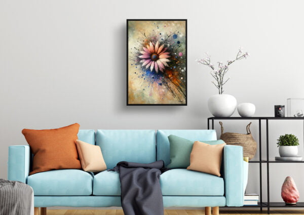 oil whimsical flowers african daisiesgazania living room