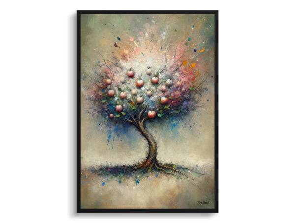 oil whimsical flowers apple treemalus domestica front view