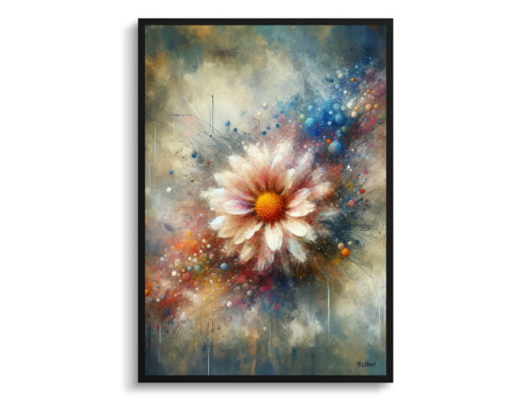 oil whimsical flowers asteraceaechrysanthemum front view