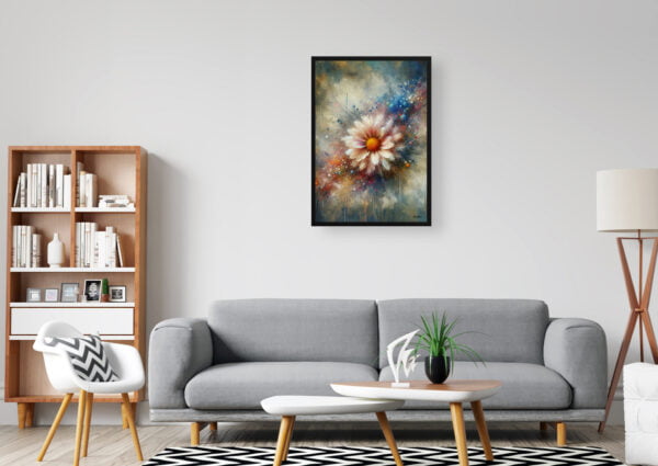 oil whimsical flowers asteraceaechrysanthemum office