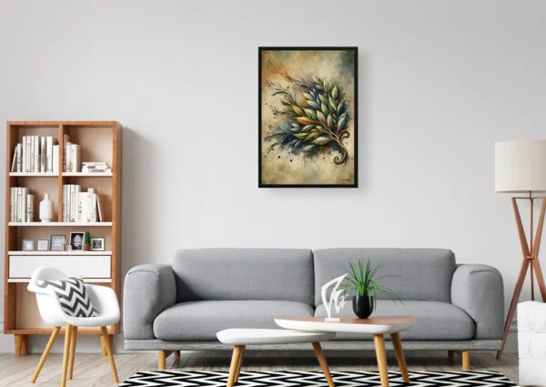 Bay Laurel (Laurus nobilisl) Oil Painting Style Art Print - Whimsical Painting Framed Plant Wall Art - Image 3