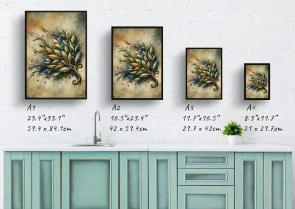 Bay Laurel (Laurus nobilisl) Oil Painting Style Art Print - Whimsical Painting Framed Plant Wall Art - Image 4