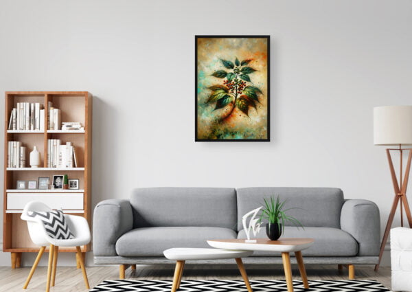 Big Leaved Pepper Vine (Ampelopsis megalophylla) Oil Painting Style Art Print - Whimsical Painting Framed Plant Wall Art - Image 3