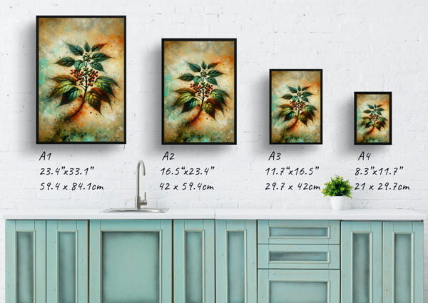 Big Leaved Pepper Vine (Ampelopsis megalophylla) Oil Painting Style Art Print - Whimsical Painting Framed Plant Wall Art - Image 4