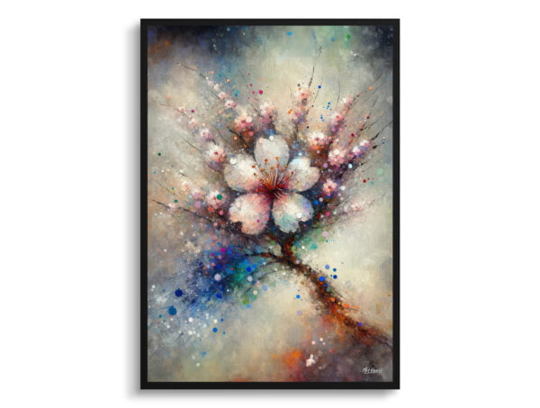 oil whimsical flowers cherry blossomsakura front view