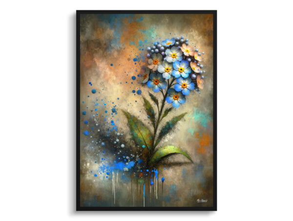 oil whimsical flowers chinese forget me notcynoglossum front view