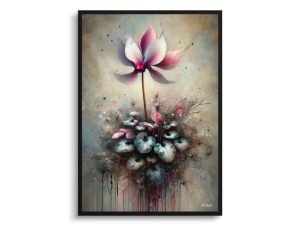 oil whimsical flowers cyclamen persicumcyclamen front view