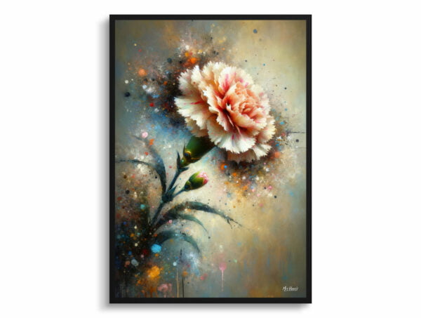 oil whimsical flowers dianthus caryophylluscarnation front view