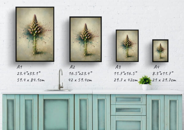 oil whimsical flowers gijnlimasparagus officinalis print size comparison