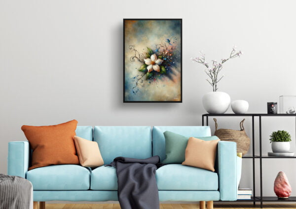 oil whimsical flowers jasminejasminum officinale living room