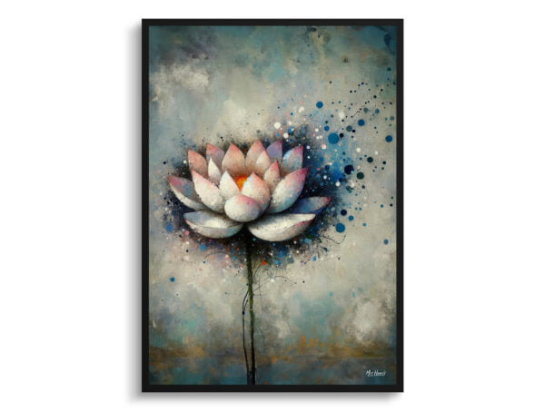 oil whimsical flowers lotusnelumbo nucifera front view