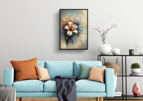 Natal Lily (Clivia) Oil Painting Style Art Print - Whimsical Painting Framed Plant Wall Art - Image 2