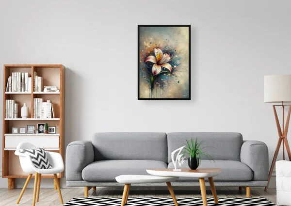 Natal Lily (Clivia) Oil Painting Style Art Print - Whimsical Painting Framed Plant Wall Art - Image 3