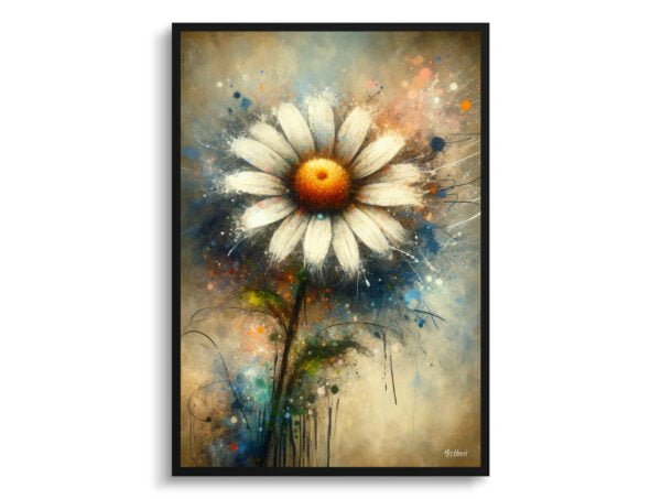 oil whimsical flowers oxeye margueritedaisy front view