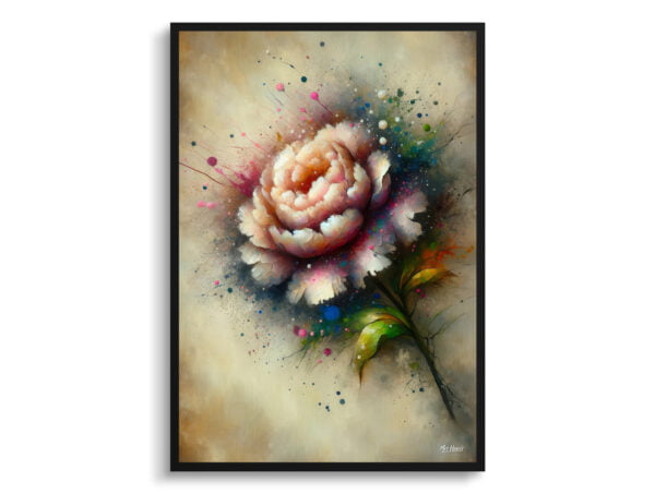 oil whimsical flowers peonypaeonia front view