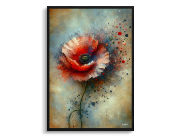 oil whimsical flowers poppypapaver rhoeas front view