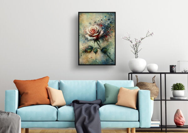 oil whimsical flowers roserosa living room