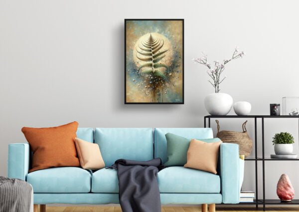 oil whimsical flowers sensitive fernonoclea living room