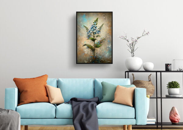 oil whimsical flowers siberian buglossbrunnera macrophylla living room