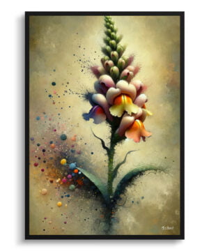 oil whimsical flowers snapdragon antirrhinum front view