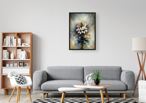 oil whimsical flowers spider flowercleome office