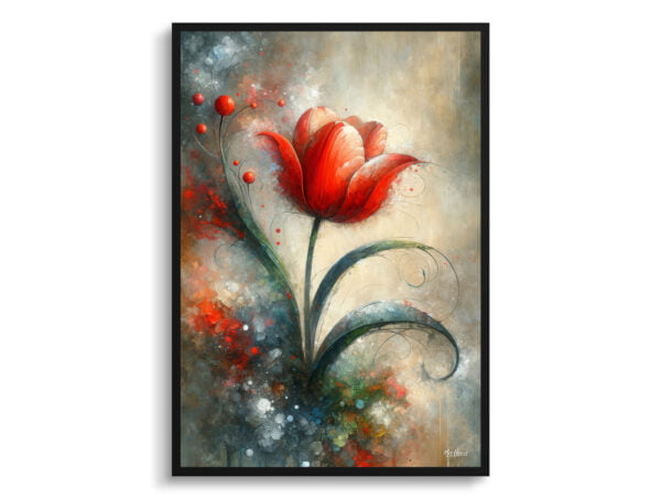 oil whimsical flowers tuliptulipa front view