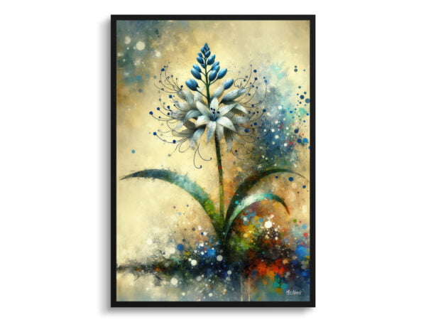 oil whimsical flowers two leaf squillscilla bifolia front view