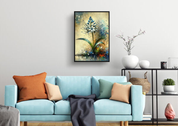 oil whimsical flowers two leaf squillscilla bifolia living room