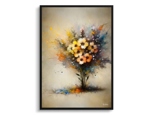 oil whimsical flowers wallflowerserysimum front view