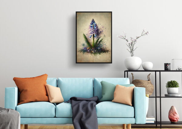 oil whimsical flowers wild hyacinthscamassia leichtlinii living room