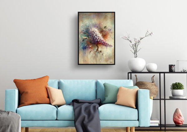 oil whimsical flowers wisteriafabaceae living room