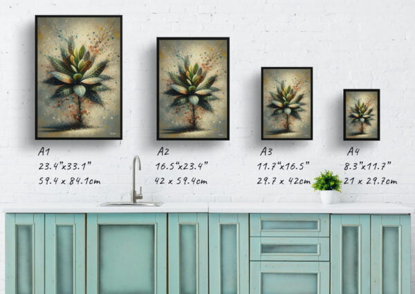 oil whimsical home plants crotoncodiaeum variegatum print size comparison