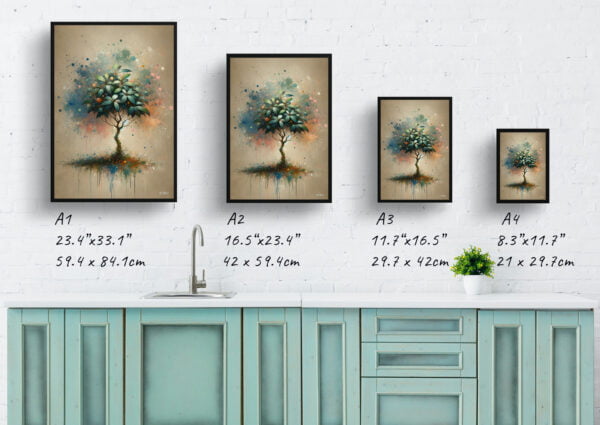 oil whimsical home plants ficus audreyficus benghalensis print size comparison