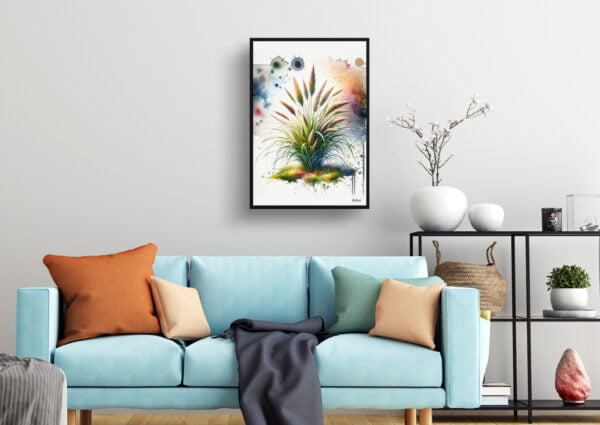 watercolour blotted flowers japanese sedgecarex oshimensis everillo living room