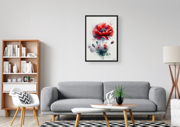 watercolour blotted flowers poppypapaver rhoeas office