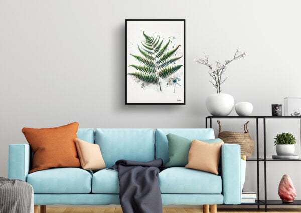 watercolour blotted flowers sensitive fernonoclea living room