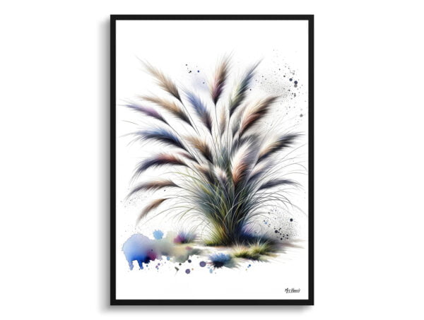 watercolour blotted flowers stipa ichujarava ischu front view