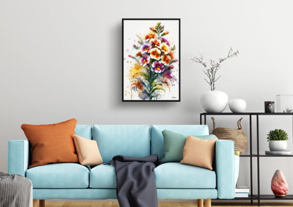 watercolour blotted flowers wallflowerserysimum living room