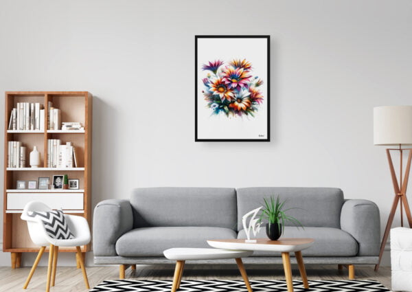 watercolour realist flowers african daisiesgazania office