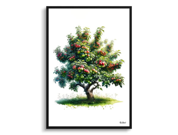 watercolour realist flowers apple treemalus domestica front view