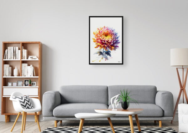 watercolour realist flowers asteraceaechrysanthemum office