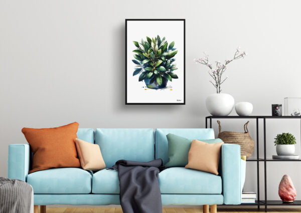 watercolour realist flowers bay laurellaurus nobilisl living room1