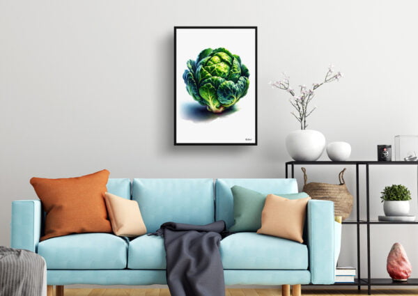 watercolour realist flowers brassica oleraceabrussel sprouts living room