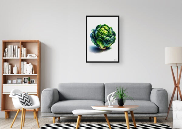 watercolour realist flowers brassica oleraceabrussel sprouts office