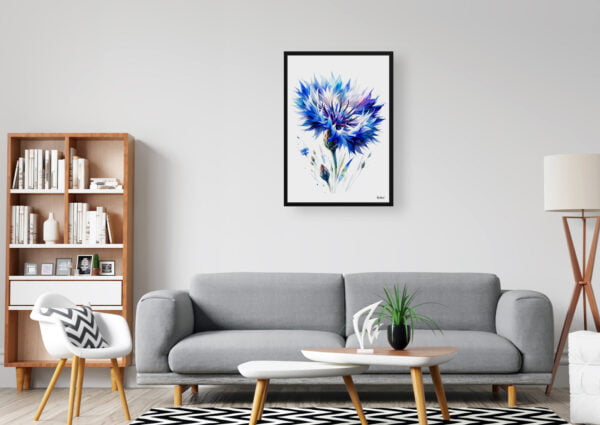 watercolour realist flowers cornflowercentaurea cyanus office