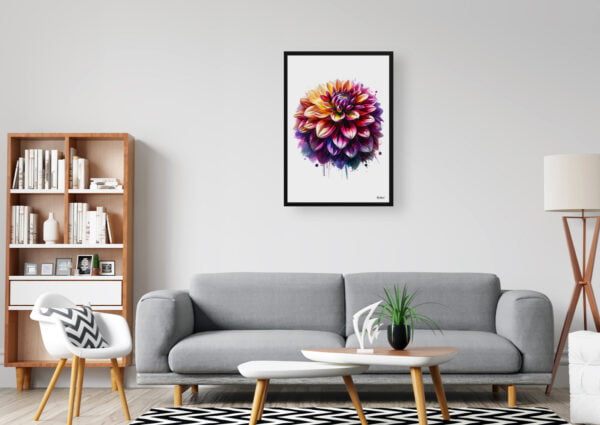 watercolour realist flowers dahliaasteraceae office