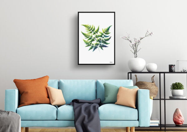 watercolour realist flowers five fingered maidenhair fernadiantum pedatum living room